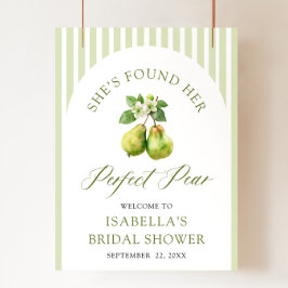 Poster Modern Green Gingham Perfect Pear Bridal Shower