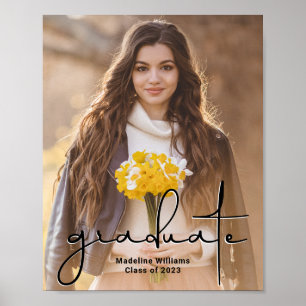 Poster Modern Hand-Written Script Photo Graduation