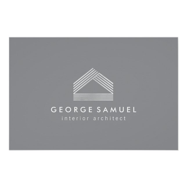 Pôster Modern Home Design | Abstract Logo on Deep Ash (Frente)