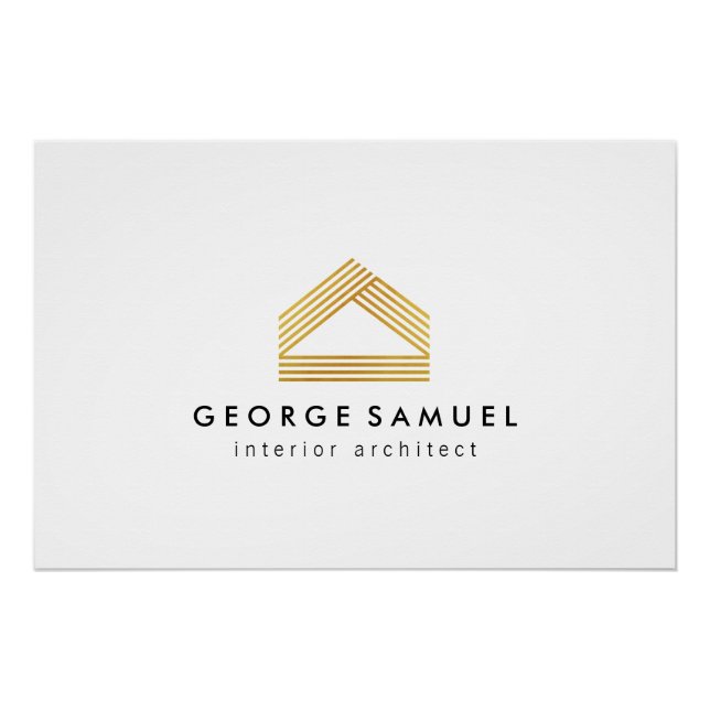 Pôster Modern Home Design | Abstract Logo on Light Ash (Frente)