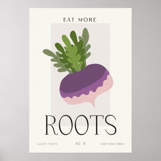 Poster Modern Kitchen Root Vegetable Art Minimalist Food  (Frente)