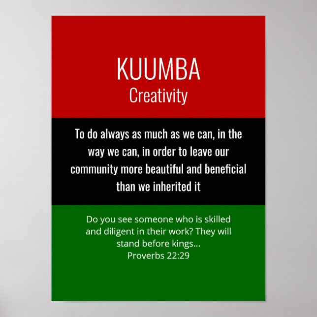 Poster Modern Kwanzaa KUMBA (Frente)