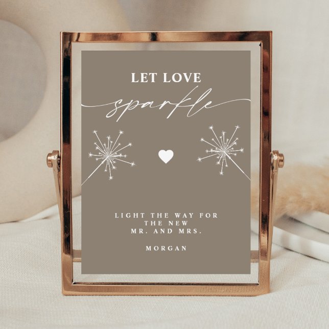 Poster Modern Let Love Sparkle Sinal de Mesa de Casamento (Criador carregado)