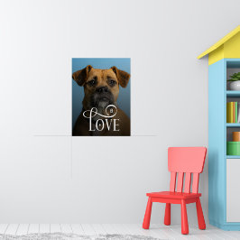 Poster Modern Love Custom Boxer Dog Pets Photo Monogram