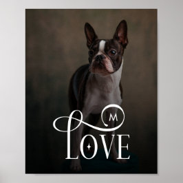 Poster Modern Love Custom Dog Pets Photo Monogram