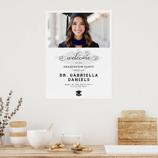 Poster Modern Medical School Graduation Photo Welcome (Cozinha)