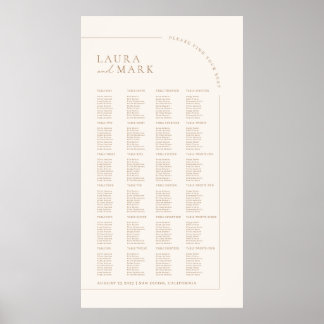 Poster Modern Minimal 240 Guests Wedding Seating Charts