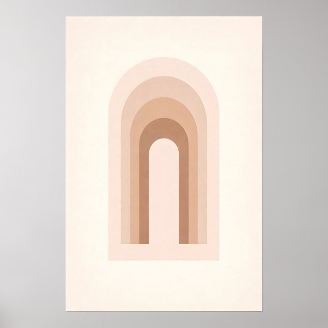 Poster Modern Minimal Boho Abstract Neutral Arches (Frente)