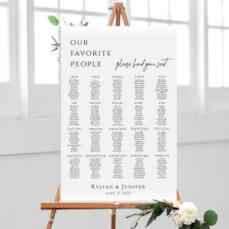 Poster Modern minimalist 20 tables seating plan
