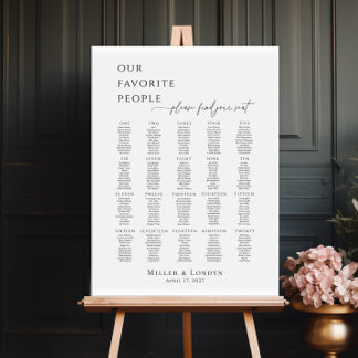 Poster Modern minimalist 20 tables seating plan