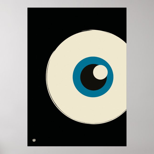 Poster Modern Minimalist Blue Eye Abstract Art  (Frente)