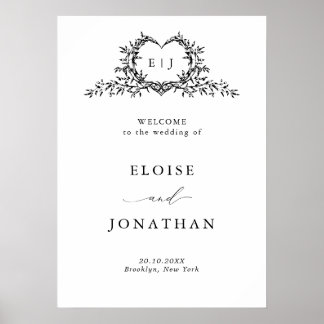 Poster Modern Minimalist Calligraphy Wedding Welcome