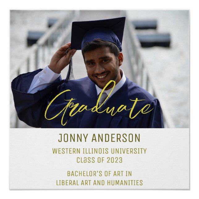 Pôster Modern Minimalist Photo and Script (Frente)