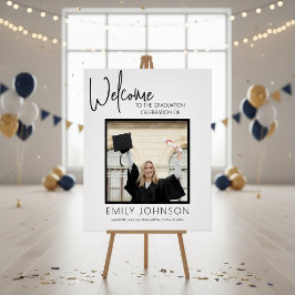 Pôster Modern Minimalist Photo Graduation Welcome Sign