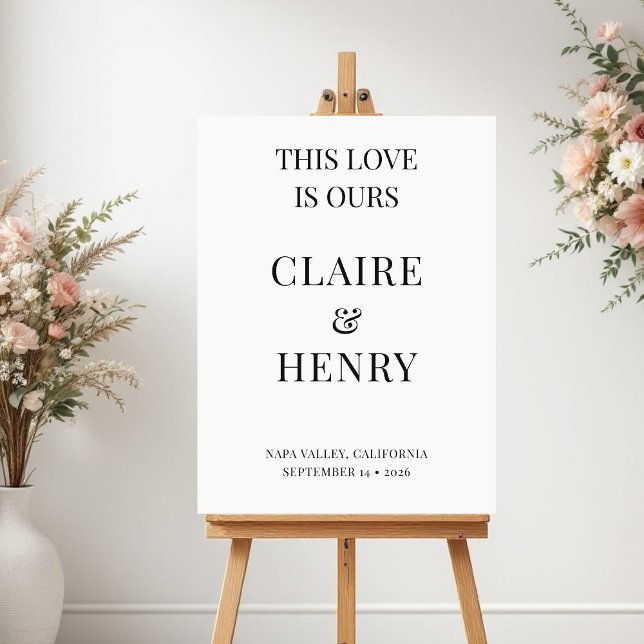 Poster Modern Minimalist Wedding Welcome Sign (Criador carregado)