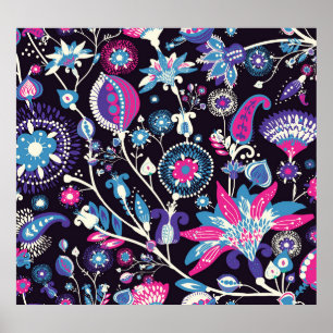 Poster Modern paisley: padrão oriental tradicional.