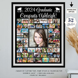 Poster Modern Parabéns Formando 52 Colagem de Fotos