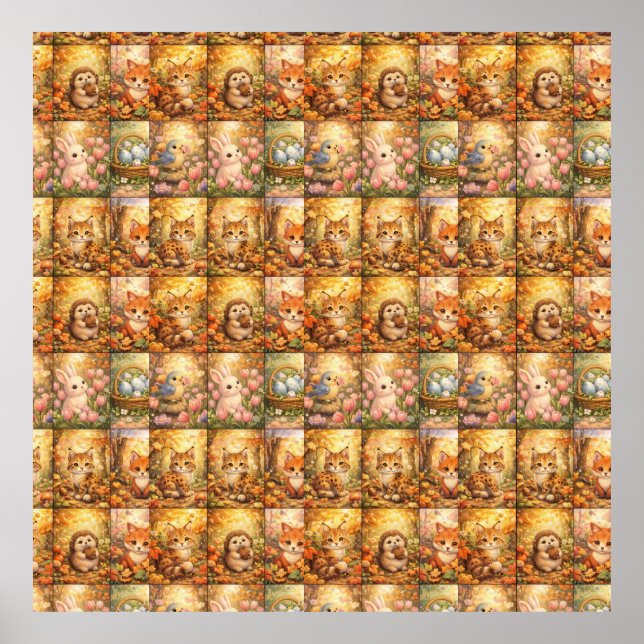 Poster Modern Patchwork Pattern Collage (Frente)