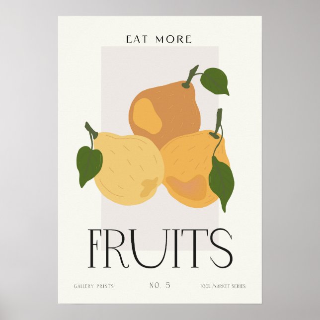 Poster Modern Pear Kitchen Wall Art Food Market Series  (Frente)