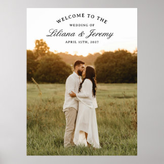 Poster Modern Photo Welcome Sign With Arched Text