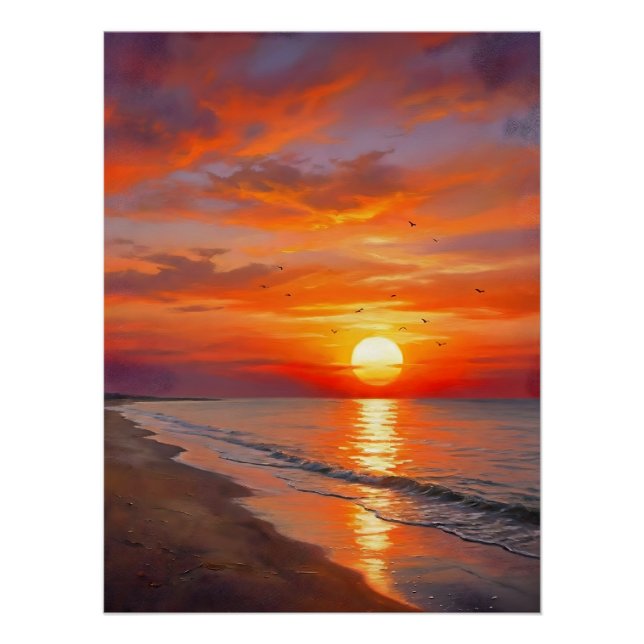 Pôster Modern Poster Nature Sunset Wall Art Home Decor (Frente)