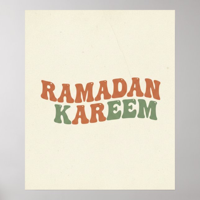 Poster Modern Retro Ramadan Kareem Wall Art  Boho Islamic (Frente)