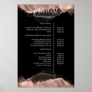 Poster Modern Roségold Black Watercolor