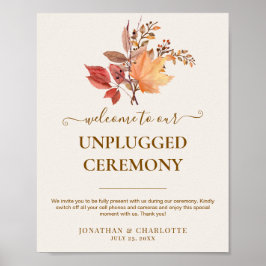 Poster Modern Rustic Fall Boho Flower Wedding 