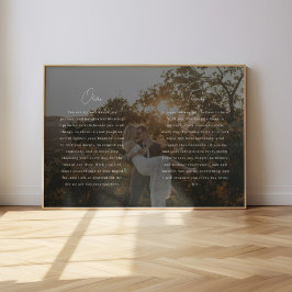 Poster Modern Script Wedding Vows Custom Names & Photo