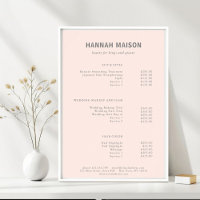 Modern Simpel, Professional, Salon, Lista de Preço