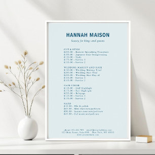 Poster Modern Simpel, Professional, Salon, Lista de Preço