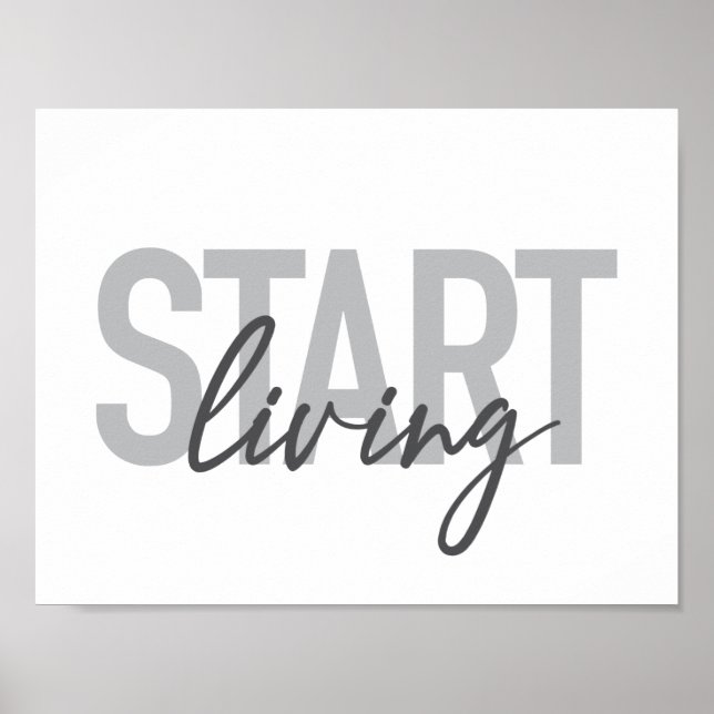Poster Modern, simple, cool urban typography Start Living (Frente)