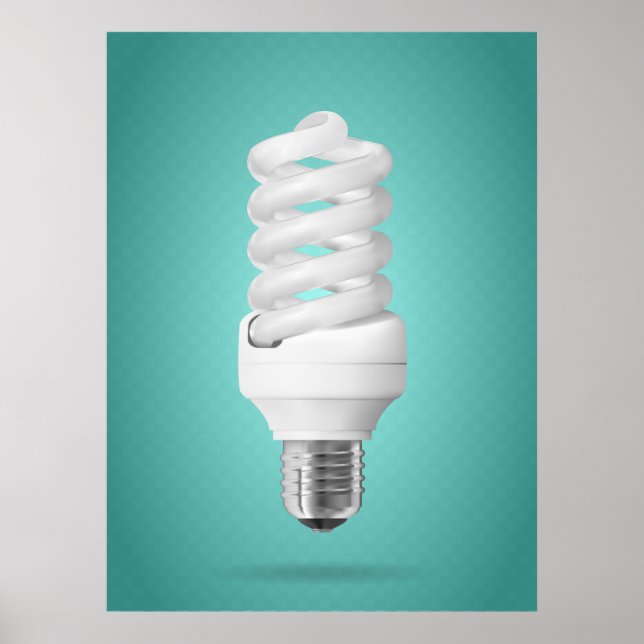 Poster Modern Spiral Compact Fluorescent Lightbulb (Frente)