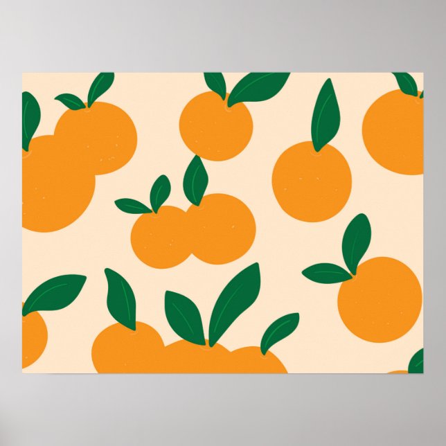 Poster Modern Stylish Citrus Fruit Oranges Pattern (Frente)
