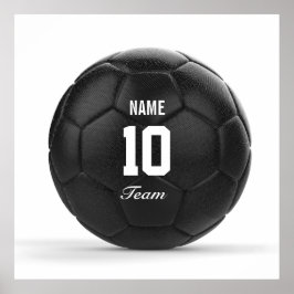 Pôster Modern Team Soccer Ball Personalized Text