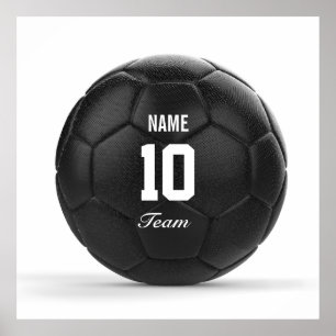 Pôster Modern Team Soccer Ball Personalized Text
