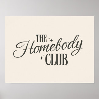 Poster Modern "The Homebody Club" Neutral Beige