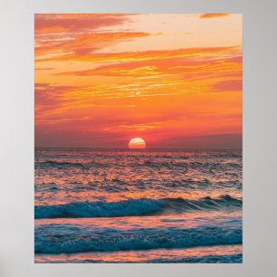 Poster Modern Trendy Summer Tropical Beach Sunset