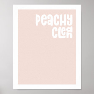 Poster Modern typography bathroom print peachy clean