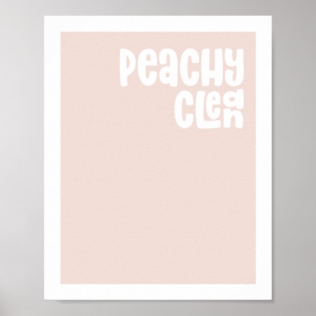 Poster Modern typography bathroom print peachy clean (Frente)