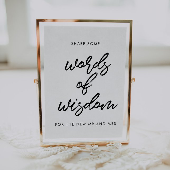 Poster Modern typography Words of wisdom wedding sign (Criador carregado)