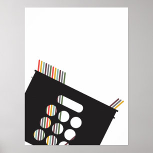 Poster Modern Vinil Junkie Record Crate