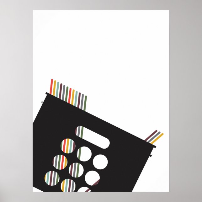 Poster Modern Vinil Junkie Record Crate (Frente)