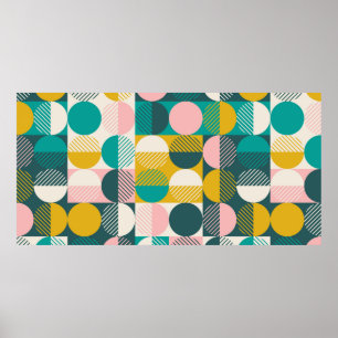 Poster Modern vintage abstract seamless geometric pattern