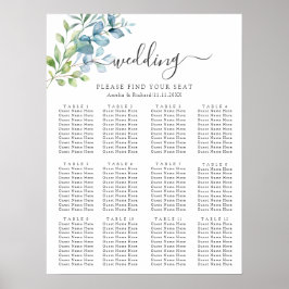 Poster Modern Watercolor Eucalyptus Greenery Wedding