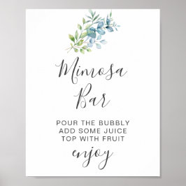 Poster Modern Watercolor Eucalyptus Greenery Wedding