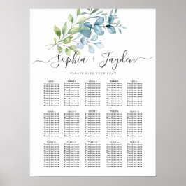 Poster Modern Watercolor Eucalyptus Greenery Wedding