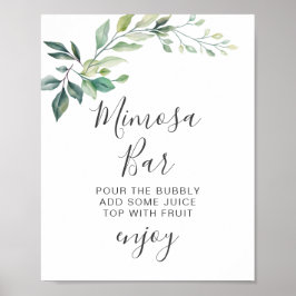 Poster Modern Watercolor Eucalyptus Leaves Greenery