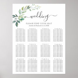 Poster Modern Watercolor Eucalyptus Leaves Greenery