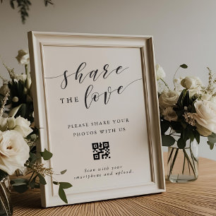 Poster Modern Wedding Compartilha Sinal de Código QR de A